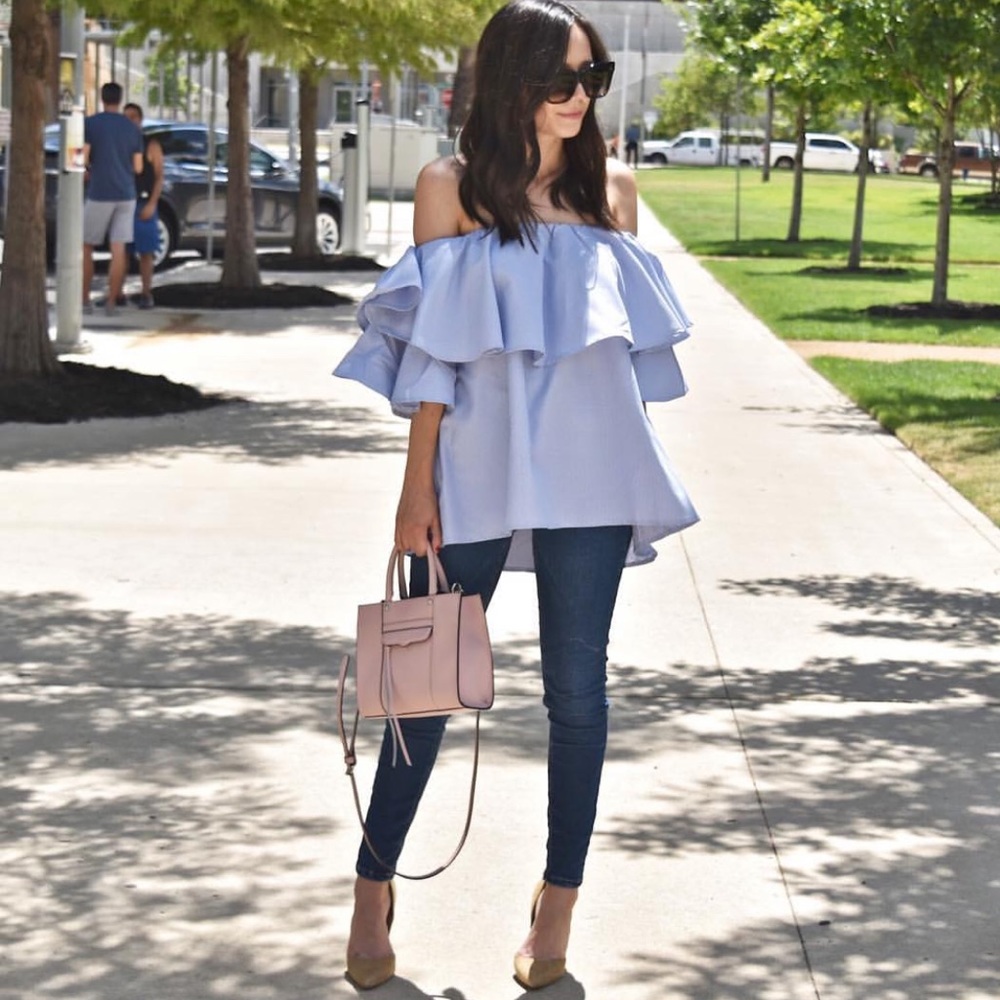 Off the shoulder ruffle top